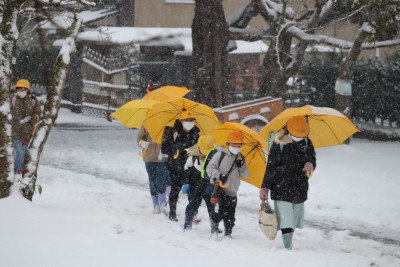 雪の中④